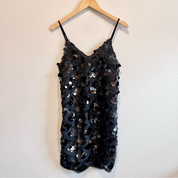 charmant ciel Dresses & Skirts - Charmant Ciel Little Black Mini Sequin Formal Party Dress Size Small NWT